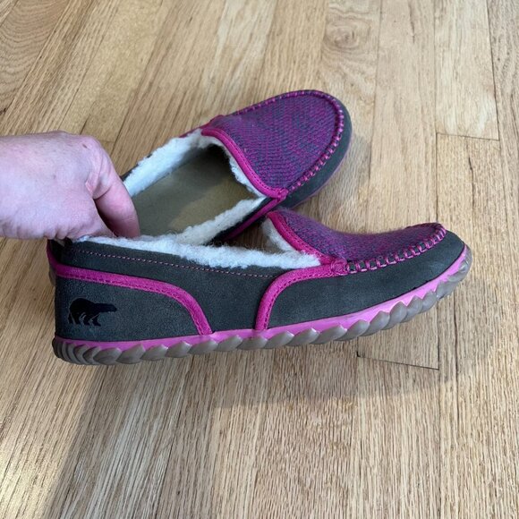 Sorel Tremblant Moc Slippers Pink Gray Women's Size 9 - Picture 5 of 9